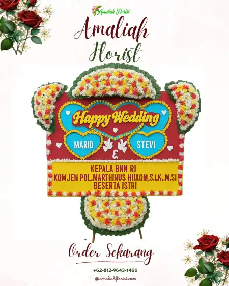 Papan Bunga Pernikahan Fajar Agung